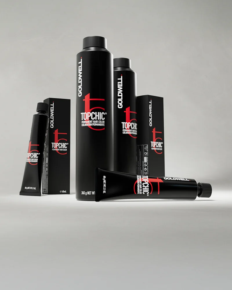 Goldwell Topchic permanent hair color tubes and packaging