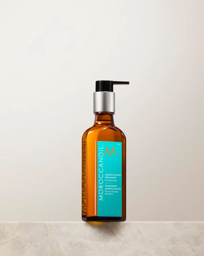 Bottle of Moroccanoil Treatment Original argan oil-infused hair oil